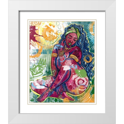 Isoke White Modern Wood Framed Art Print with Double Matting by Copeland, Justin