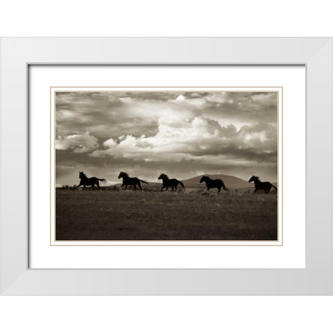 Racing The Clouds White Modern Wood Framed Art Print with Double Matting by Dearing, Lisa