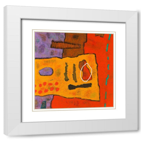 Conversations in the Abstract #21 White Modern Wood Framed Art Print with Double Matting by Downs