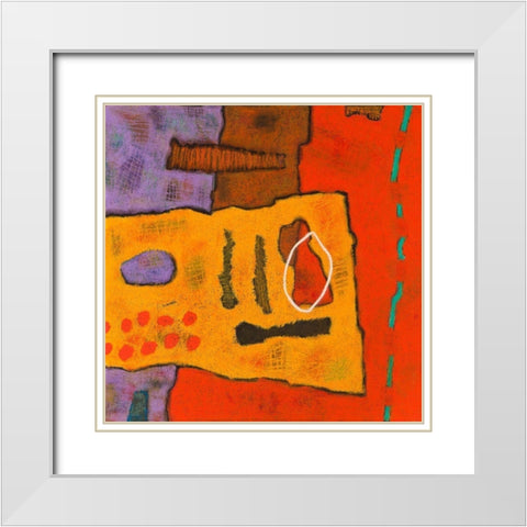 Conversations in the Abstract #21 White Modern Wood Framed Art Print with Double Matting by Downs