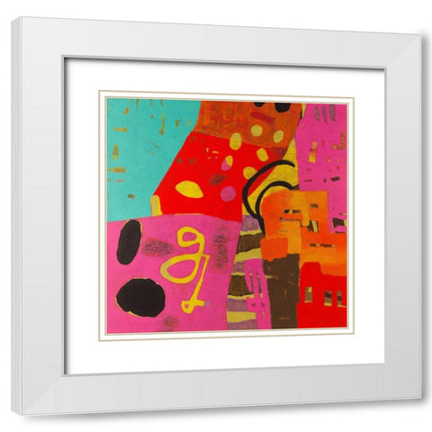Conversations in the Abstract #23 White Modern Wood Framed Art Print with Double Matting by Downs