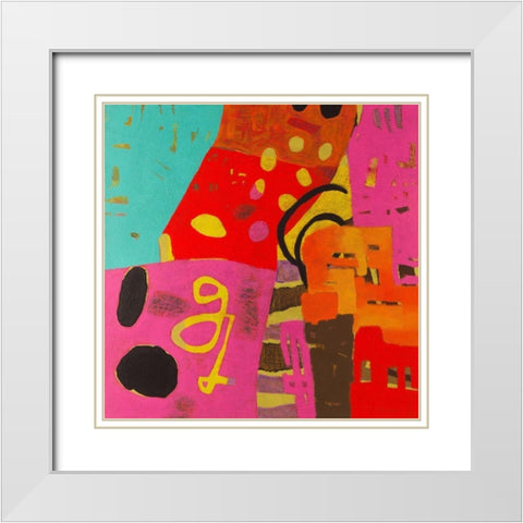 Conversations in the Abstract #23 White Modern Wood Framed Art Print with Double Matting by Downs