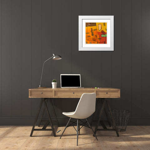 Conversations in the Abstract #31 White Modern Wood Framed Art Print with Double Matting by Downs