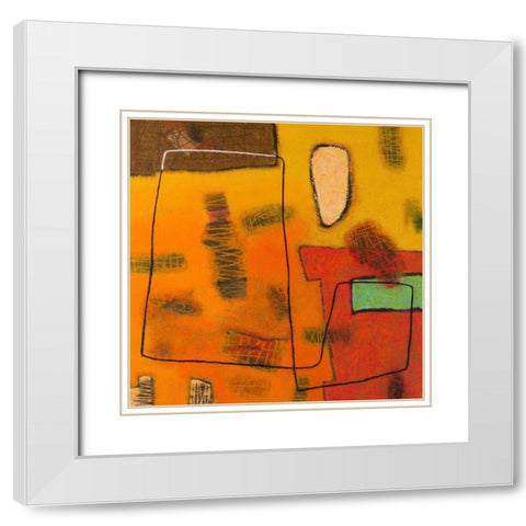 Conversations in the Abstract #31 White Modern Wood Framed Art Print with Double Matting by Downs