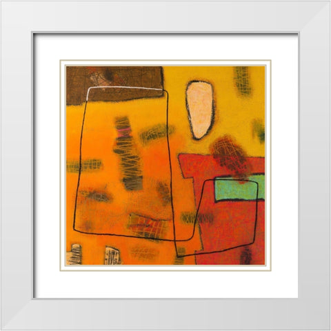 Conversations in the Abstract #31 White Modern Wood Framed Art Print with Double Matting by Downs