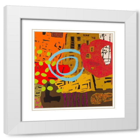 Conversations in the Abstract #28 White Modern Wood Framed Art Print with Double Matting by Downs