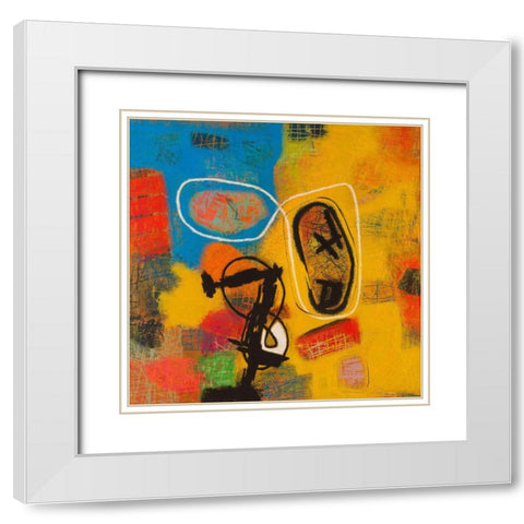 Conversations in the Abstract #32 White Modern Wood Framed Art Print with Double Matting by Downs