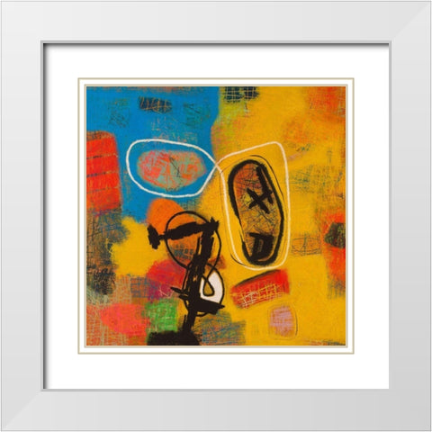 Conversations in the Abstract #32 White Modern Wood Framed Art Print with Double Matting by Downs