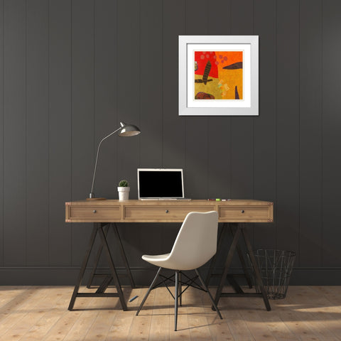 Conversations in the Abstract #29 White Modern Wood Framed Art Print with Double Matting by Downs