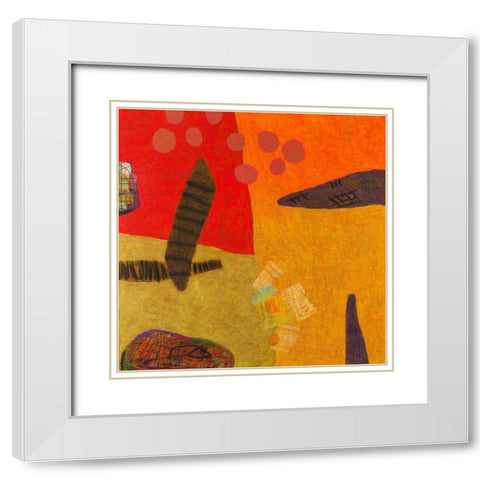 Conversations in the Abstract #29 White Modern Wood Framed Art Print with Double Matting by Downs