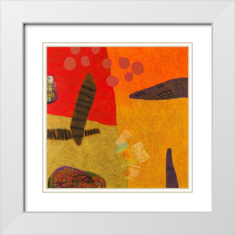 Conversations in the Abstract #29 White Modern Wood Framed Art Print with Double Matting by Downs