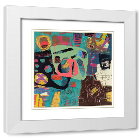 Conversations In The Abstract No. 108 White Modern Wood Framed Art Print with Double Matting by Downs