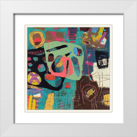 Conversations In The Abstract No. 108 White Modern Wood Framed Art Print with Double Matting by Downs