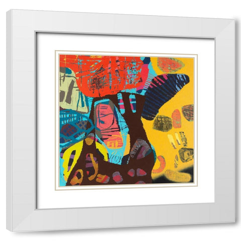Conversations In The Abstract No. 113 White Modern Wood Framed Art Print with Double Matting by Downs