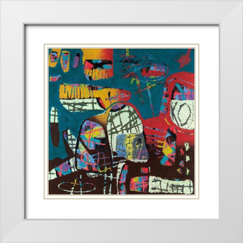 Conversations In The Abstract No. 114 White Modern Wood Framed Art Print with Double Matting by Downs