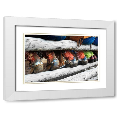 Boots and Spurs White Modern Wood Framed Art Print with Double Matting by Dearing, Lisa