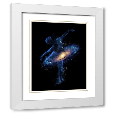 Cosmic Dance White Modern Wood Framed Art Print with Double Matting by Farkas, Robert