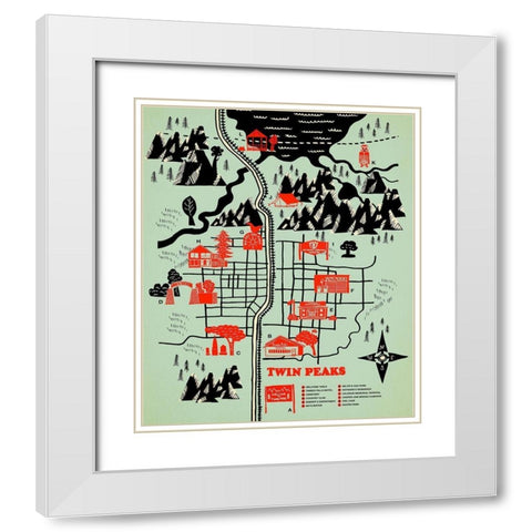 Welcome to Twinpeaks White Modern Wood Framed Art Print with Double Matting by Farkas, Robert