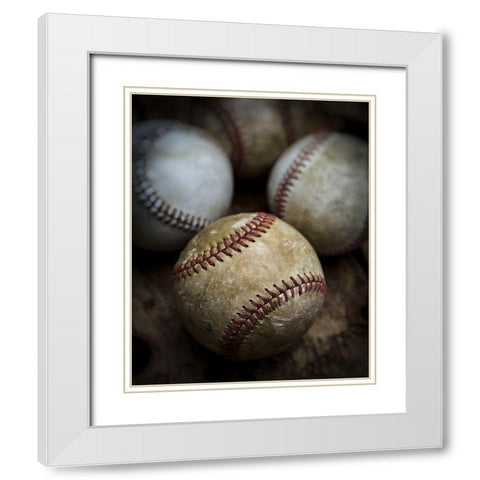 Old Baseball White Modern Wood Framed Art Print with Double Matting by Fielding, Edward M.