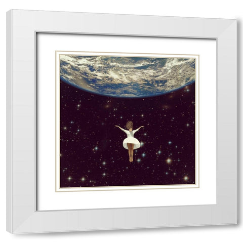 Let It All Go White Modern Wood Framed Art Print with Double Matting by Flores, Paula Belle