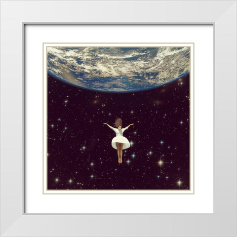 Let It All Go White Modern Wood Framed Art Print with Double Matting by Flores, Paula Belle