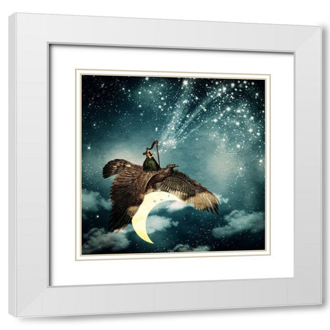The Night Goddess White Modern Wood Framed Art Print with Double Matting by Flores, Paula Belle