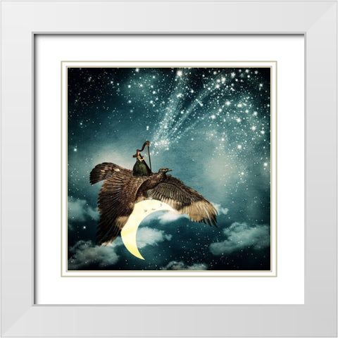 The Night Goddess White Modern Wood Framed Art Print with Double Matting by Flores, Paula Belle