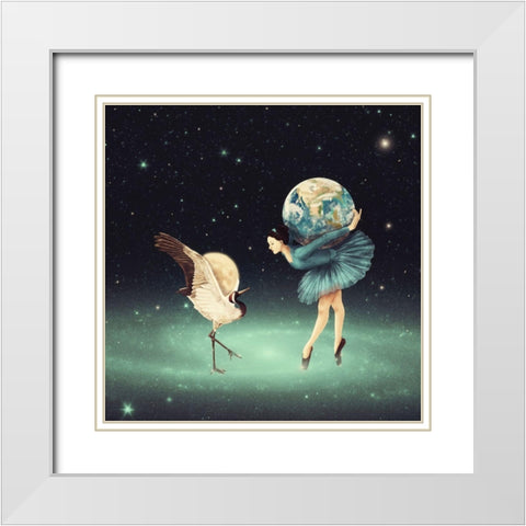 Life is Just a Dance White Modern Wood Framed Art Print with Double Matting by Flores, Paula Belle