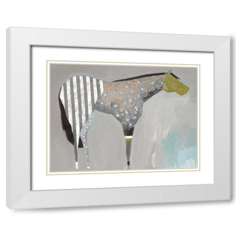 Horse No. 63 White Modern Wood Framed Art Print with Double Matting by Grant, Anthony