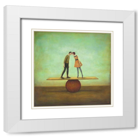 Finding Equilibrium White Modern Wood Framed Art Print with Double Matting by Huynh, Duy