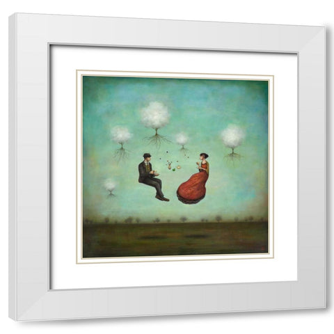 Gravitea For Two White Modern Wood Framed Art Print with Double Matting by Huynh, Duy