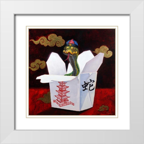 Takeout with a Twist White Modern Wood Framed Art Print with Double Matting by Heffernan, Lucia