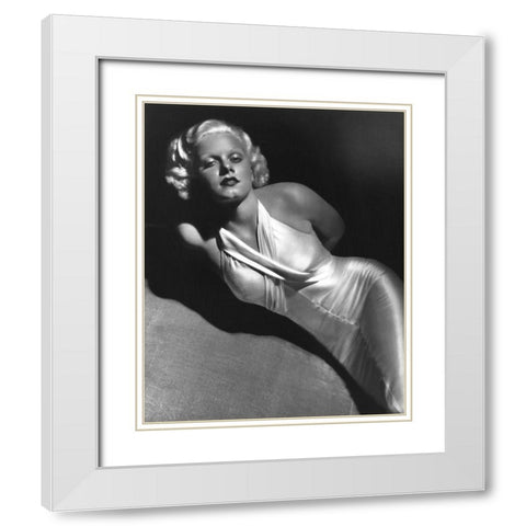 Jean Harlow 1931 White Modern Wood Framed Art Print with Double Matting by Unknown