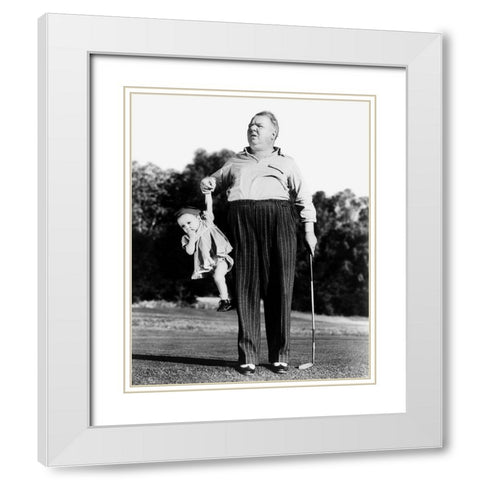 Daddy Day-Care White Modern Wood Framed Art Print with Double Matting by Unknown