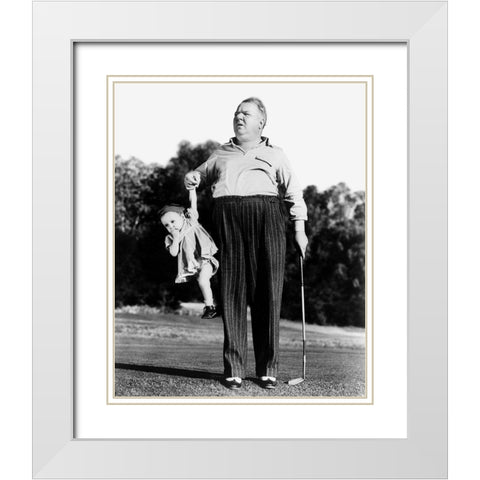 Daddy Day-Care White Modern Wood Framed Art Print with Double Matting by Unknown