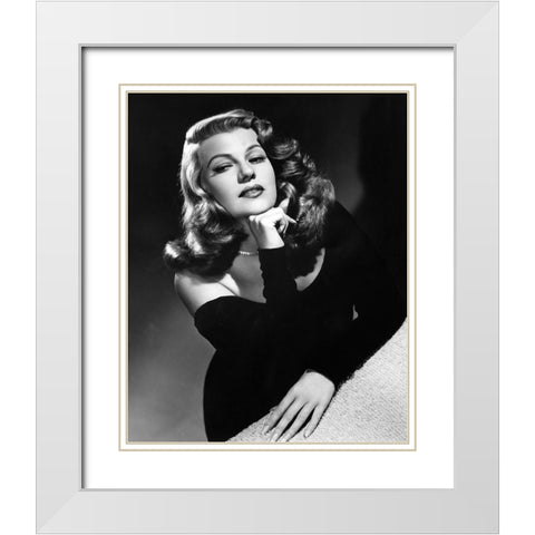 Rita Hayworth Gilda 1946 White Modern Wood Framed Art Print with Double Matting by Unknown