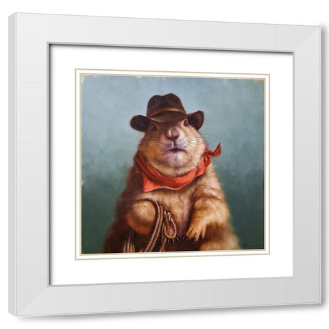 Underground Cowboy White Modern Wood Framed Art Print with Double Matting by Heffernan, Lucia