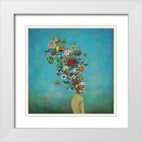 A Mindful Garden White Modern Wood Framed Art Print with Double Matting by Huynh, Duy