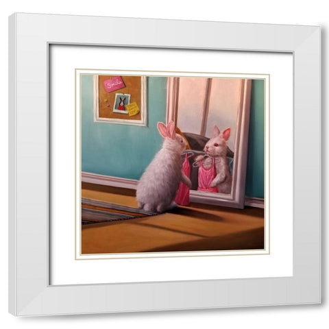 Date Night White Modern Wood Framed Art Print with Double Matting by Heffernan, Lucia