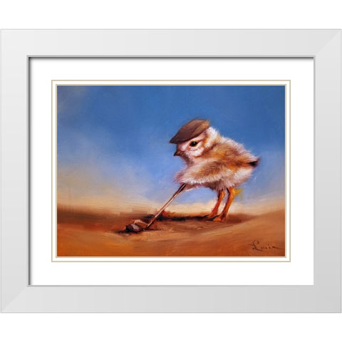 Birdie Shot White Modern Wood Framed Art Print with Double Matting by Heffernan, Lucia
