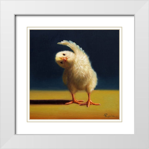 Yoga Chick Standing Side Bend White Modern Wood Framed Art Print with Double Matting by Heffernan, Lucia