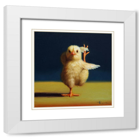 Yoga Chick Standing Split White Modern Wood Framed Art Print with Double Matting by Heffernan, Lucia