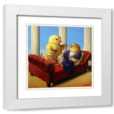 Emperors Lunch White Modern Wood Framed Art Print with Double Matting by Heffernan, Lucia