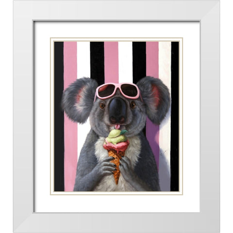 Icy Treat White Modern Wood Framed Art Print with Double Matting by Heffernan, Lucia