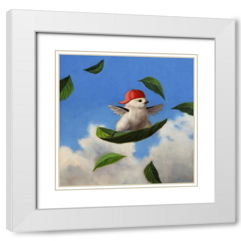 Wind Surfer White Modern Wood Framed Art Print with Double Matting by Heffernan, Lucia