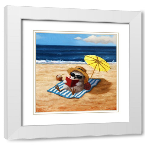 Beach Chick White Modern Wood Framed Art Print with Double Matting by Heffernan, Lucia