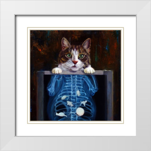 Cat Scan White Modern Wood Framed Art Print with Double Matting by Heffernan, Lucia