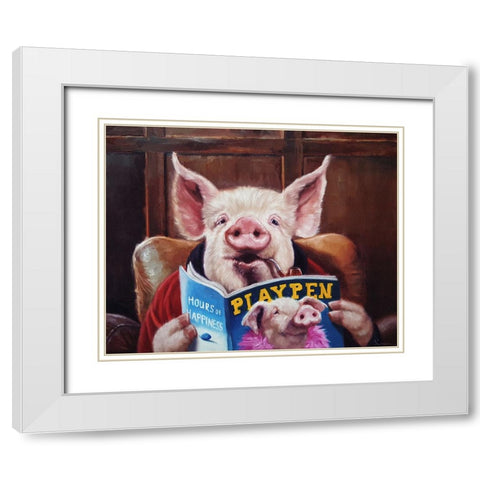 Male Chauvinist Pig White Modern Wood Framed Art Print with Double Matting by Heffernan, Lucia
