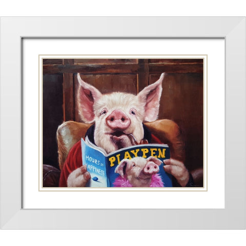 Male Chauvinist Pig White Modern Wood Framed Art Print with Double Matting by Heffernan, Lucia