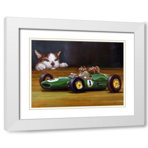 Car Nuts White Modern Wood Framed Art Print with Double Matting by Heffernan, Lucia